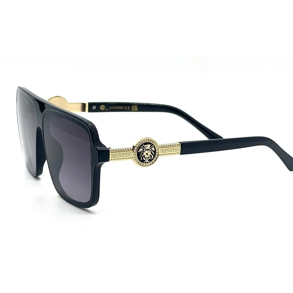 Sunglasses Mens Square Black Lens Outdoor‎ Trendy Style Elegant UV400 Protection